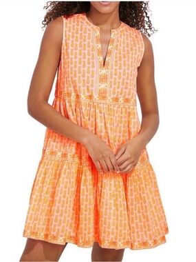 Vineyard Vines Pineapple Print Tiered Dress